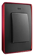 Рамка 1-пост Графит-Красный Simon 82 Detail Select 8201610-252