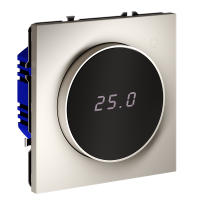 Терморегулятор электронный с индикацией с датчиком для теплого пола Voltum S70 пластик/стекло кашемир Soft touch (VLS070103)