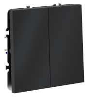 Перекрестный переключатель двухклавишный Voltum S70 пластик графит Soft touch 10А (VLS020507)