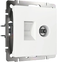 Розетка ТВ+Ethernet RJ-45 6 cat. белый Werkel Встраиваемые механизмы белые W1181301