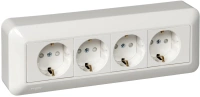 Розетка Systeme Electric Blanca О/У 4-мест.с заземлением со шторками, МОНТ.ПЛ., 16А, 250В, БЕЛЫЙ, розн.уп. RA16-411M-BI