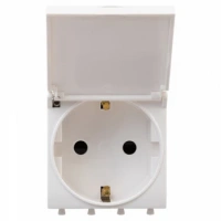 Розетка 220v с крышкой белая DKC Avanti 4400012
