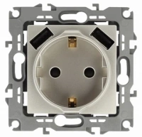 Розетка 220 с usb 2 порта тип А 3000 mA шампань ЭРА Элеганс 14-4109-04
