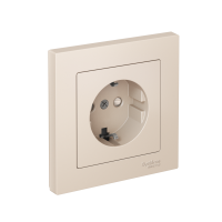 Розетка Systeme Electric AtlasDesign с заземлением со шторками, 16А, в сборе, быстрозажим. клем., БЕЖЕВЫЙ ATN000244S