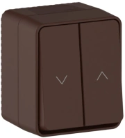 Выключатель для жалюзи 2-клавишный Systeme Electric AtlasDesign PROFI IP54 О/У, сх.4, 10А, КОРИЧНЕВЫЙ ATN546019