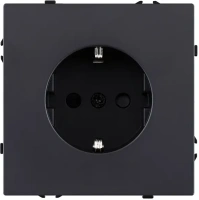 Розетка штепсельная  16A/250 В, со шторкой черный бархат Brionilux серия Z (ZG014BK)