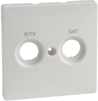 Лицевая панель телевизионной розетки R-TV/SAT скрытая (двойная) Schneider Electric Merten Antique MTN299619, полярно-белый