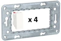 Выключатель четырехклавишный белого цвета NU310118x4 + NU7104 Schneider Unica New