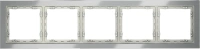 Рамка стеклянная на 5 постов Voltum S70 сталь глянцевая (VLS110505)