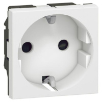 Розетка Legrand Mosaic, DLP, DLP floor, DLP IP 44, DLP IP 40, со шторками, с заземлением, одинарная, безвинтовые клеммы, цвет - белый