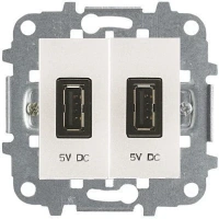 USB зарядка белая ABB Zenit 2CLA218520N1101x2|2CLA227190N1001