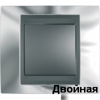 Рамка 2-пост горизонт.металл Хром глянцевый Schneider Unica MGU66.004.210