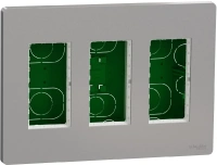 Блок скрытой установки 3х2 Unica Systeme+ Schneider Electric NU173430 алюминий