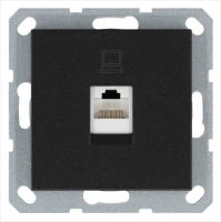 Интернет-розетка RJ45 с накладкой, цвет Антрацит Jasmart G6105B