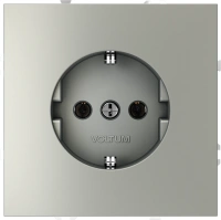 Розетка с заземлением 16А Voltum S70 сталь Soft touch пластик (VLS040105)
