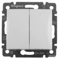 Выключатель двухклавишный 774405 Legrand Valena цвет белый
