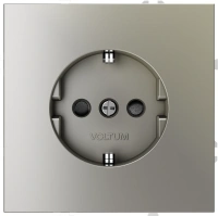 Розетка с заземлением с защитными шторками 16А Voltum S70 шелк Soft touch пластик (VLS040204)