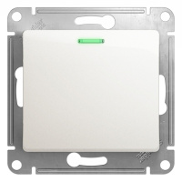 Переключатель 1-клавишный с подсветкой схема 6а 10AX Systeme Electric Glossa, перламутр GSL000663