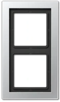 Рамка двухместная цвет алюминий Jung LS990 ALD2982