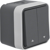 Двухклавишный выключатель жалюзи Berker W.1, с оттиском "Стрелки", 1-полюсный цвет: серый, 30753525