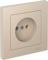 Розетка Systeme Electric AtlasDesign без заземления без шторок, 16А, в сборе, быстрозажим. клем., ПЕСОЧНЫЙ ATN001240S