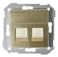 Телефонная Розетка 2ная RJ-11/12 AMP Simon 82 75528-39х2 | 82006-34