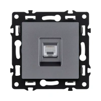 Розетка Ethernet RJ45 Cat.6, серый бархат Brionilux серия G (GP017GY)