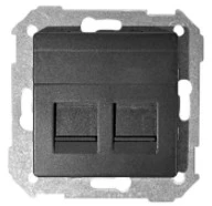 Интернет розетка 2ная,коннектор RJ45 АМР кат.5е Simon 82 75540-39х2 | 82005-38