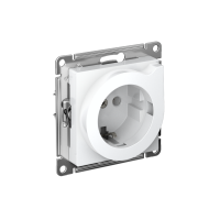 Розетка Systeme Electric AtlasDesign с заземлением со шторками с выталкивателем, 16А,мех.,быстрозажим. клем., БЕЛЫЙ ATN000147S