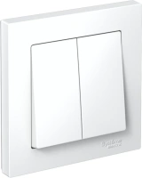Выключатель 2-клавишный Systeme Electric AtlasDesign, сх.5, 10АХ, в сборе, быстрозажим. клем., БЕЛЫЙ ATN000152S