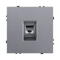 Розетка Ethernet RJ45 Cat.6, серый бархат Brionilux серия Z (ZG017GY)