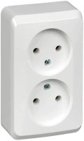 Розетка двойная без заземления 16А Systeme Electric Etude, БЕЛЫЙ PA16-005B