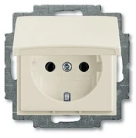 Розетка 220v с крышкой chalet белая ABB Basic 55 2CKA002018A1500