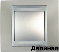 Рамка 2-пост горизонт. металл Никель Schneider Unica MGU66.004.039