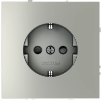 Розетка с заземлением с защитными шторками 16А Voltum S70 сталь Soft touch пластик (VLS040205)