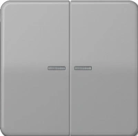 Выключатель двухклавишный с подсветкой Jung CD500 505U5+CD595KO5GR