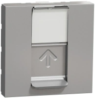 Розетка компьютерная RJ45 одиночная категория 5е UTP 2 модуля Unica Modular Schneider Electric NU341130 алюминий