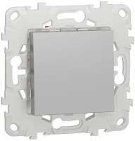 Переключатель 1-клавишный перекрестный схема 7 10 AX 250 В Unica NEW Schneider Electric алюминий NU520530