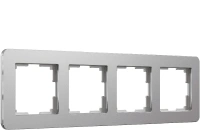 Рамка из металла на 4 поста Platinum алюминий Werkel Platinum  алюминий W0042606