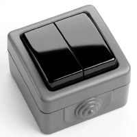 Двухклавишный выключатель, накладного монтажа IP54 Jasmart JM016