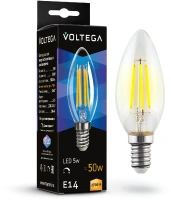 Светодиодная лампа 5W 2700K E14 DIM Voltega Crystal Candle 7199