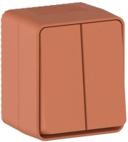 Выключатель 2-клавишный Systeme Electric AtlasDesign PROFI IP54 О/У, сх.5, 10АХ, ТЕРРАКОТОВЫЙ ATN547051