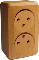 Розетка двойная без заземления 16А Systeme Electric Etude, бук PA16-005T