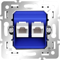 Механизм розетки компьютерной двойной RJ45+RJ45 кат.6 Voltum (VLS0602M)
