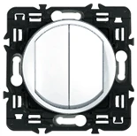 Выключатель влагозащищенный IP44 двухклавишный Legrand Celiane 67001х2 | 67802 | 80251