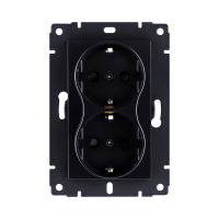 Розетка штепсельная SCHUKO двойная 16A/250 В, черный Kollinger REA-032BK для Aspekt, Eleganz, Reflex