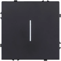 Выключатель 1-клавишный 10А/250В с LED подсветкой, черный матовый Kollinger Eclipse EC-007BK