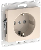 Розетка Systeme Electric Glossa с заземлением со шторками, 16А, механизм, быстрозажим. клем., БЕЖЕВЫЙ GSL000245S