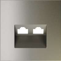 Накладка для розетки компьютерной двойной RJ45+RJ45 кат.6 Voltum S70 шелк Soft touch пластик (VLS001404)