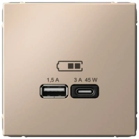 Высокоскоростная розетка USB А+С Systeme Electric ArtGallery песочный  GAL001229